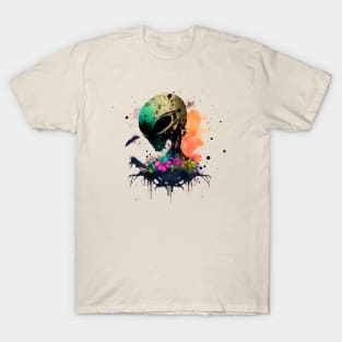 Alien 420 Kawaii Ink Splash T-Shirt